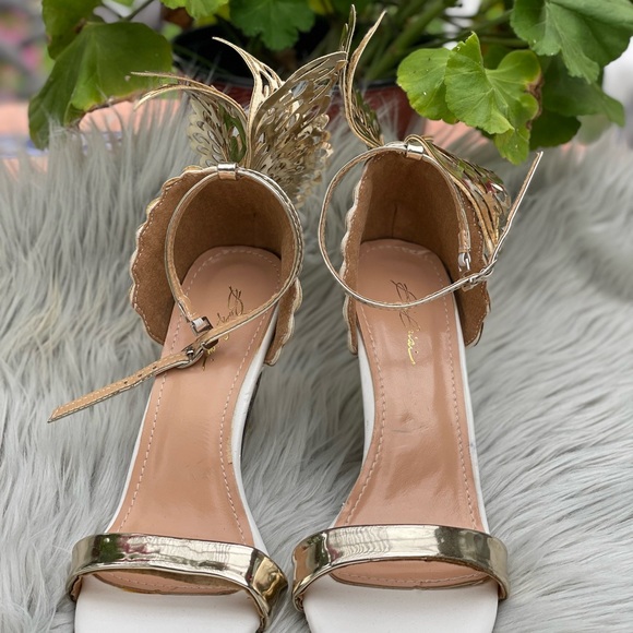 Bai Beiai silver and white butterfly heels women shoes size US 7 UK 37 - Picture 6 of 6